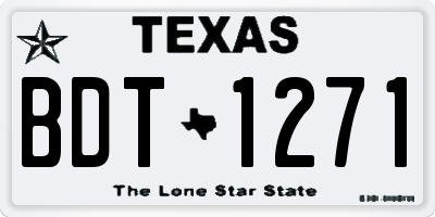TX license plate BDT1271