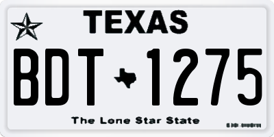TX license plate BDT1275