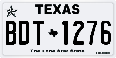 TX license plate BDT1276