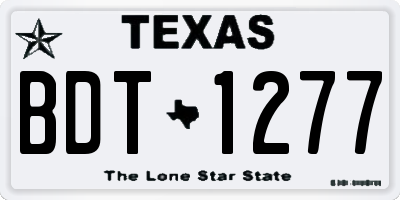 TX license plate BDT1277