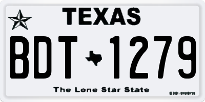 TX license plate BDT1279