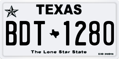 TX license plate BDT1280
