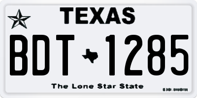TX license plate BDT1285