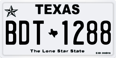 TX license plate BDT1288