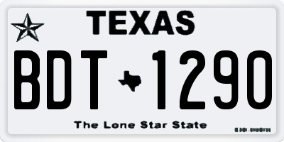 TX license plate BDT1290