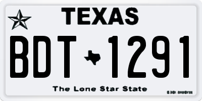 TX license plate BDT1291