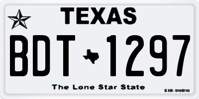 TX license plate BDT1297