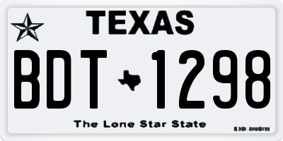 TX license plate BDT1298