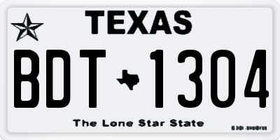 TX license plate BDT1304