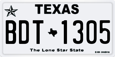 TX license plate BDT1305