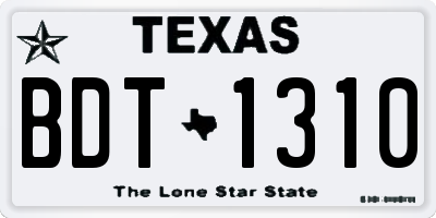 TX license plate BDT1310