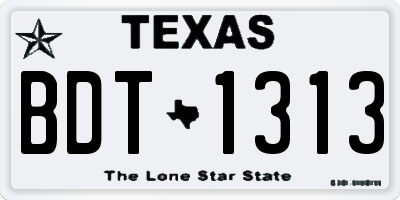 TX license plate BDT1313