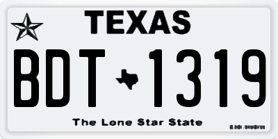 TX license plate BDT1319
