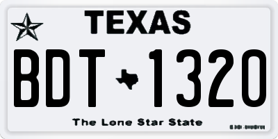TX license plate BDT1320