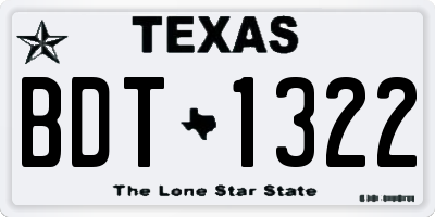 TX license plate BDT1322