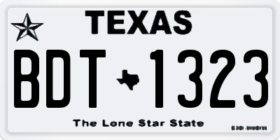 TX license plate BDT1323