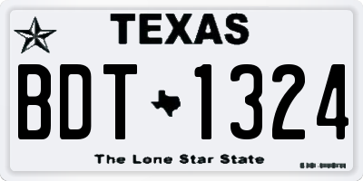 TX license plate BDT1324