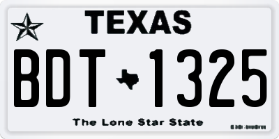 TX license plate BDT1325