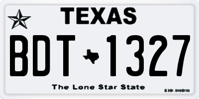 TX license plate BDT1327