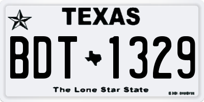 TX license plate BDT1329