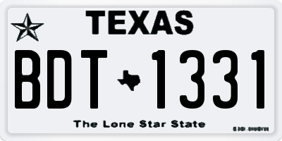 TX license plate BDT1331
