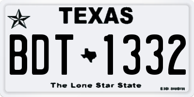 TX license plate BDT1332