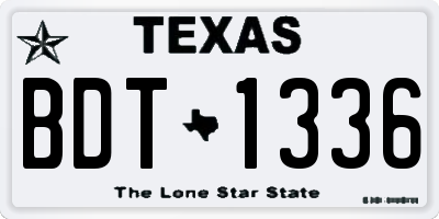 TX license plate BDT1336