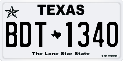 TX license plate BDT1340