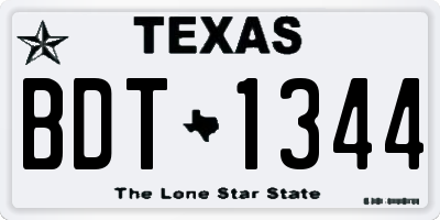 TX license plate BDT1344
