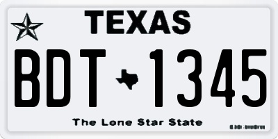 TX license plate BDT1345