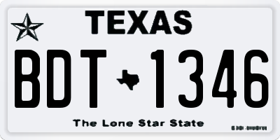 TX license plate BDT1346