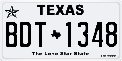 TX license plate BDT1348