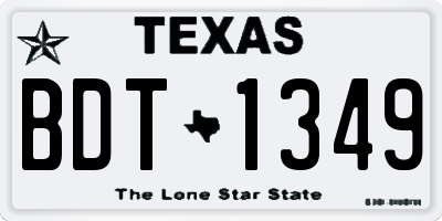 TX license plate BDT1349