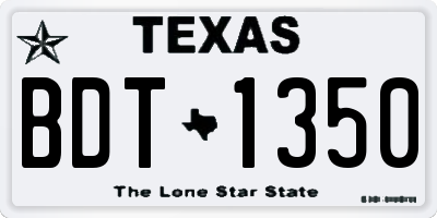 TX license plate BDT1350