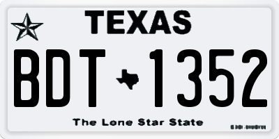 TX license plate BDT1352