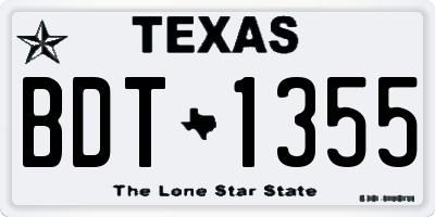 TX license plate BDT1355