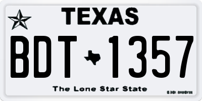 TX license plate BDT1357
