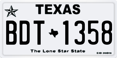 TX license plate BDT1358