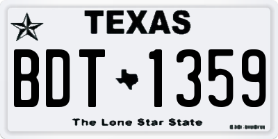 TX license plate BDT1359