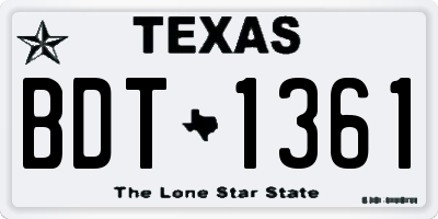 TX license plate BDT1361