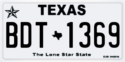TX license plate BDT1369