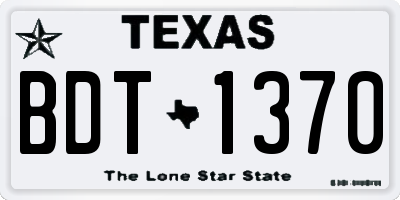 TX license plate BDT1370