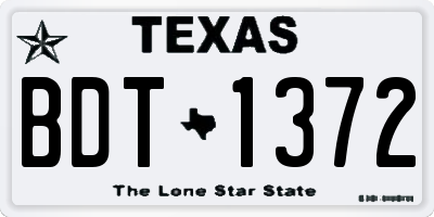 TX license plate BDT1372