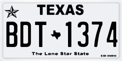TX license plate BDT1374