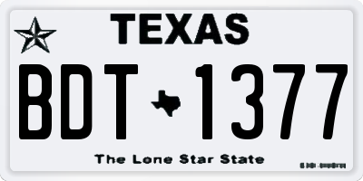 TX license plate BDT1377