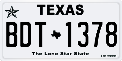TX license plate BDT1378