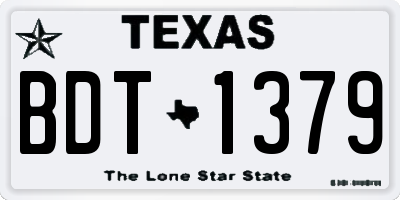TX license plate BDT1379