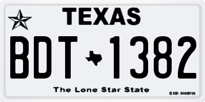 TX license plate BDT1382