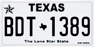 TX license plate BDT1389