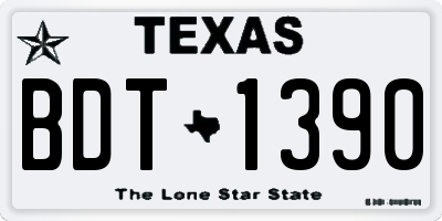 TX license plate BDT1390